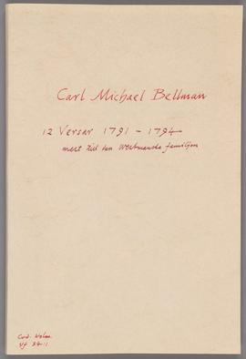 Carl Michael Bellman: Versar 1791-94, mest till Westmanska familjen