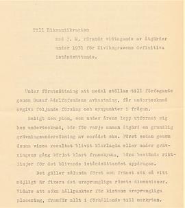 PM och preliminär rapport över undersökning av Bredarör vid Kivik 1931