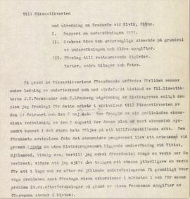 Rapport med bilagor angående utredning om Bredarör 1932
